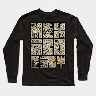 Mexico City Map Typography - Pastel Long Sleeve T-Shirt